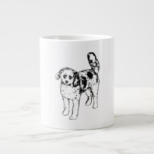Black Lines Brighten Every Morning Winter Cheer Large Coffee Mug