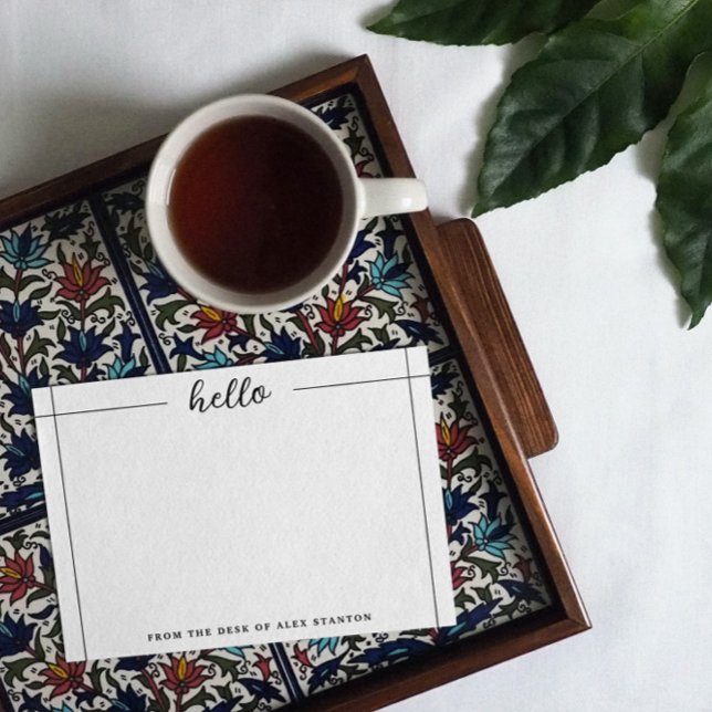 Black Lines Hello From the Desk Of Card (Creator Uploaded)