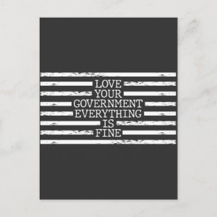 Black Lines Redacted Conspiracy Theory Government Postcard