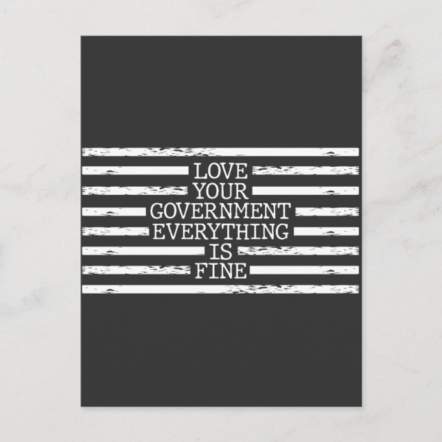 Black Lines Redacted Conspiracy Theory Government Postcard (Front)