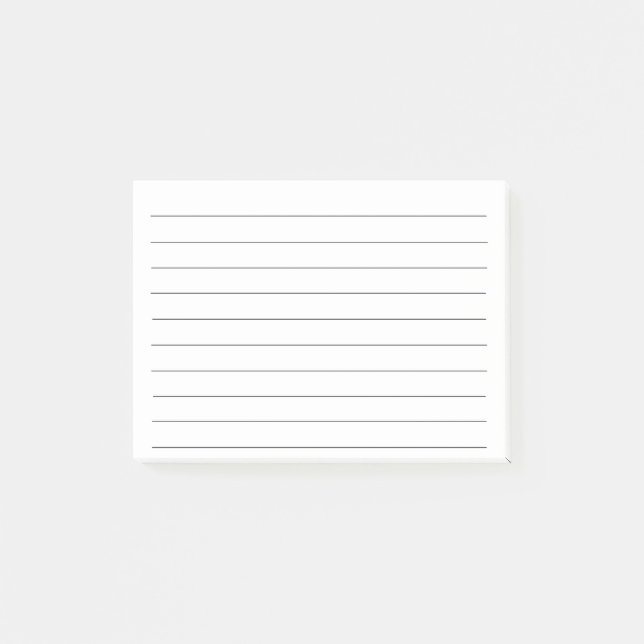 Black Lines White Plain Elegant Simple Stylish Post-it Notes (Front)