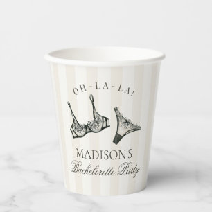 Black Lingerie Shower Bachelorette Bridal Decor Paper Cups
