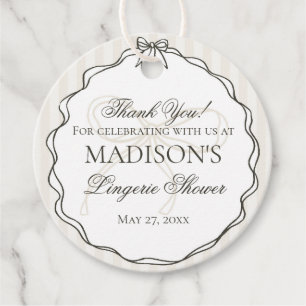 Black Lingerie Shower Bachelorette Party Bridal Favour Tags