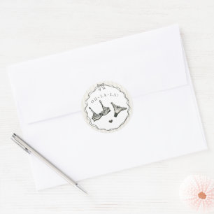 Black Lingerie Shower Bachelorette Party Envelope Classic Round Sticker