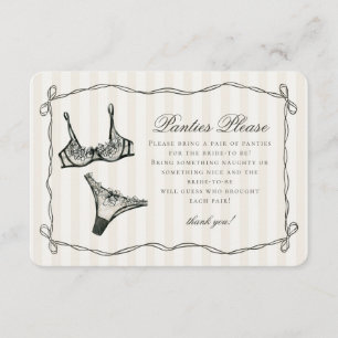 Black Lingerie Shower Panties Please Invite Insert