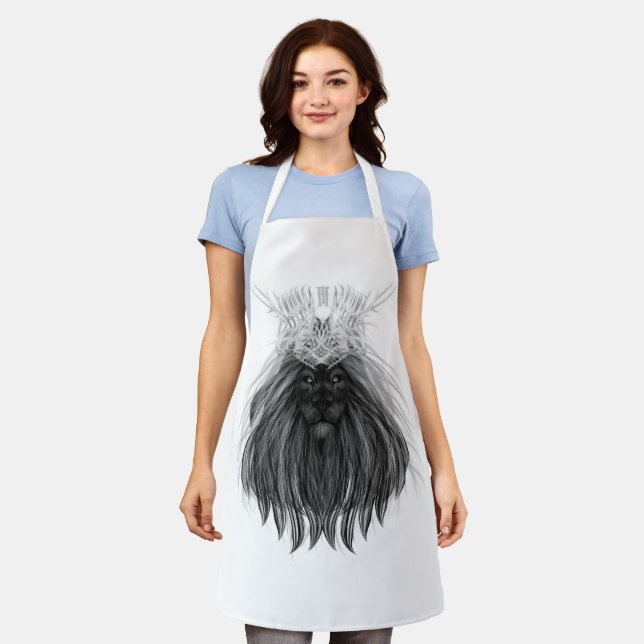 Black Lion with Antlers Crown and Monogram Apron (Worn)