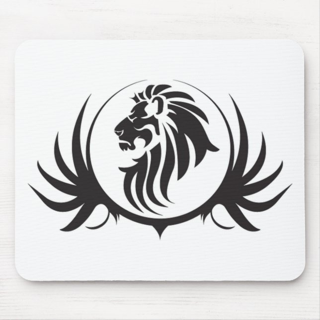 Black Lions Head Mouse Pad (Front)