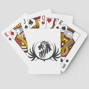 Black Lions Head Playing Cards