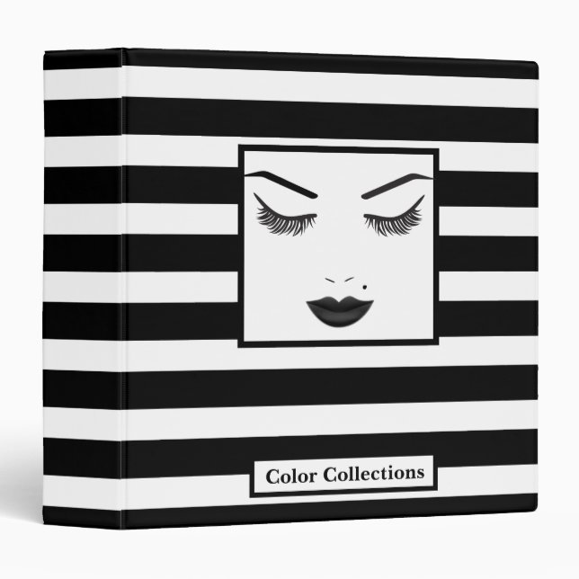 Black Lips Makeup Face Eyebrows Lips Glam Beauty Binder (Front/Spine)