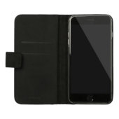 Black little kitty iPhone wallet case (Open)