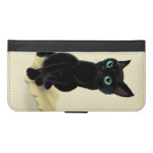 Black little kitty iPhone wallet case (Front (Horizontal))