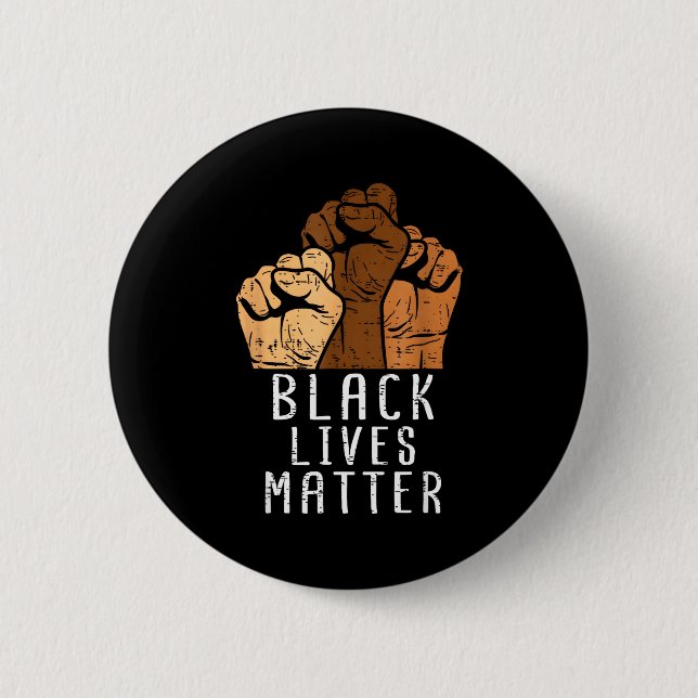 Black Lives Blm Human Rights Black History Month  2 Inch Round Button (Front)