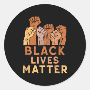 Black Lives Blm Human Rights Black History Month  Classic Round Sticker