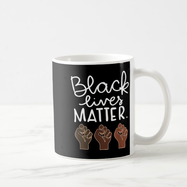 Black Lives Blm Human Rights Black History Month  Coffee Mug (Right)