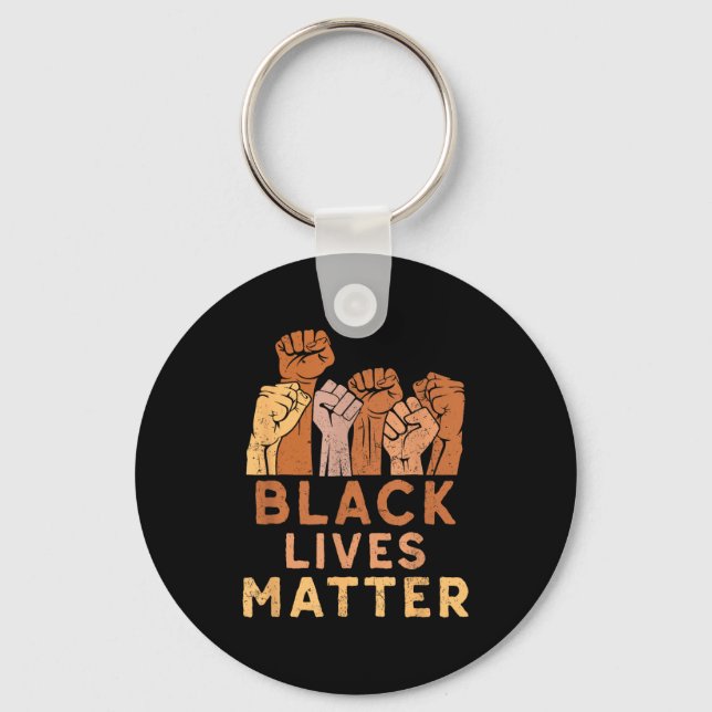 Black Lives Blm Human Rights Black History Month  Keychain (Front)