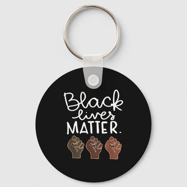 Black Lives Blm Human Rights Black History Month  Keychain (Front)