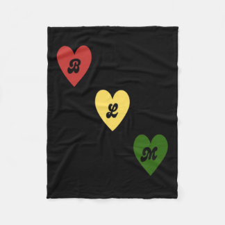 Black Lives Hearts Sticker Fleece Blanket
