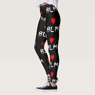 Black Lives Matter Acronym Red Heart Leggings