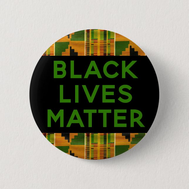 Black Lives Matter - African Kente Ethnic print 2 Inch Round Button (Front)