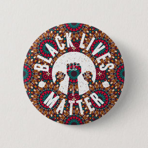 black lives matter african pattern 2 inch round button