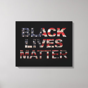 Black Lives Matter   American Flag Canvas Print
