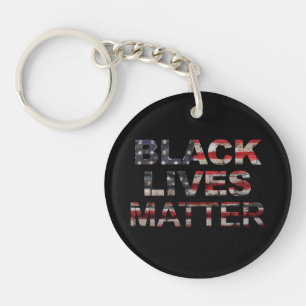 Black Lives Matter   American Flag Keychain