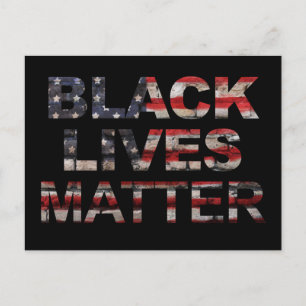 Black Lives Matter   American Flag Postcard