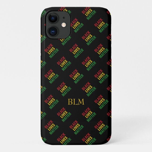 Black Lives Matter BHM Monogram Case-Mate iPhone Case (Back)