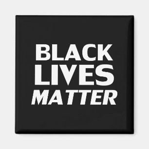 Black Lives Matter black white modern typography Magnet