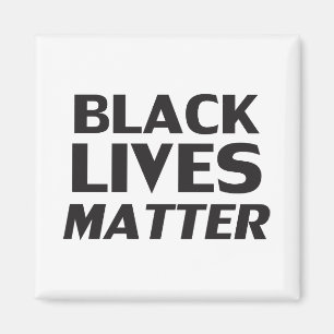 Black Lives Matter black white modern typography Magnet