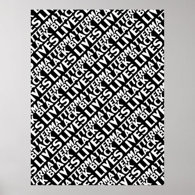 Black lives matter, black white pattern poster (Front)