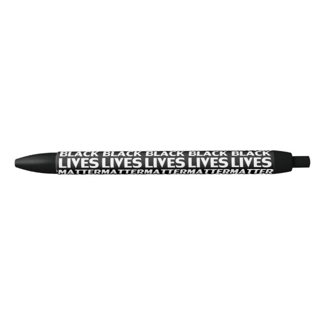Black Lives Matter black white typography pattern Black Ink Pen (Front)