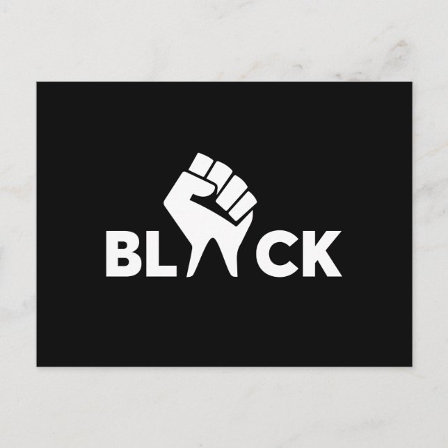 Black Lives Matter Black With Hand Holiday Postcard (Front)