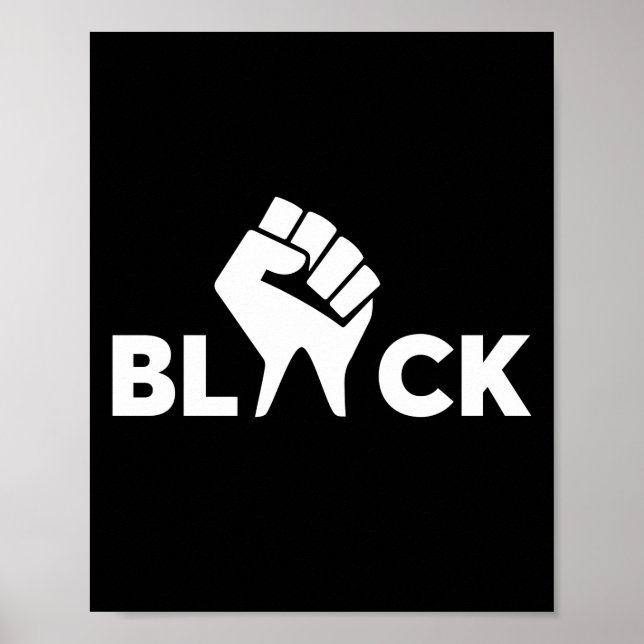 Black Lives Matter Black With Hand Poster (Front)