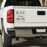 Black Lives Matter | BLM Race Equality Car Bumper<br><div class="desc">A simple,  stylish “Black lives matter” quote art design with contemporary urban typography and a simple bold border. Our minimalist,  modern,  monochrome black and white design is inspired by the BLM movement to help raise awareness for racism and race equality.</div>