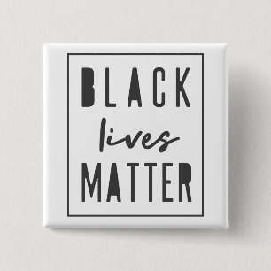 Black Lives Matter   BLM Race Equality Modern 2 Inch Square Button