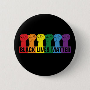 Black Lives Matter _ BLM Rainbow 2 Inch Round Button
