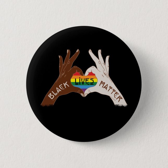 Black Lives Matter - BLM Rainbow 2 Inch Round Button (Front)