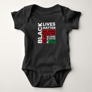 Black Lives Matter BLM Red Green Typography Baby Bodysuit