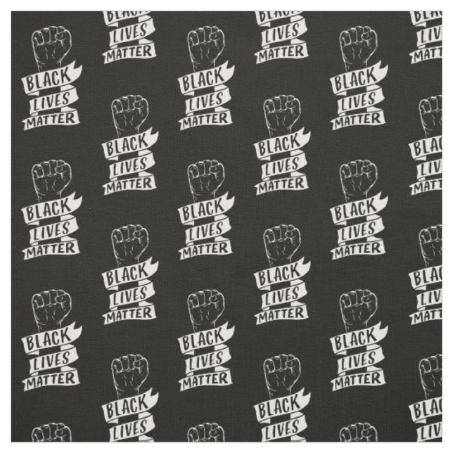 black lives matter blm ribbon fist protest pattern fabric (Swatch)