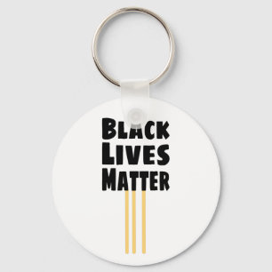 Black Lives Matter BLM three Yellow Stripes Keychain