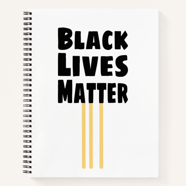 Black Lives Matter BLM three Yellow Stripes Notebook (Front)
