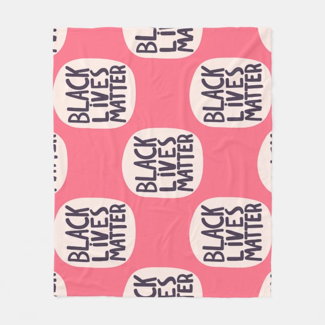 Black lives matter, calligraphic pattern fleece blanket (Front)