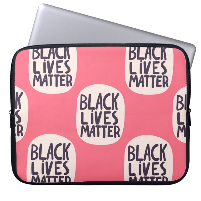 Black lives matter, calligraphic pattern laptop sleeve (Front)
