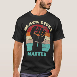 Black Lives Matter  Cool Retro Sunset Design for B T-Shirt