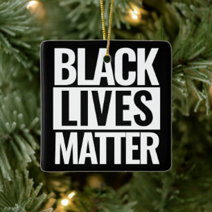 Black lives matter custom Christmas Ceramic Ornament