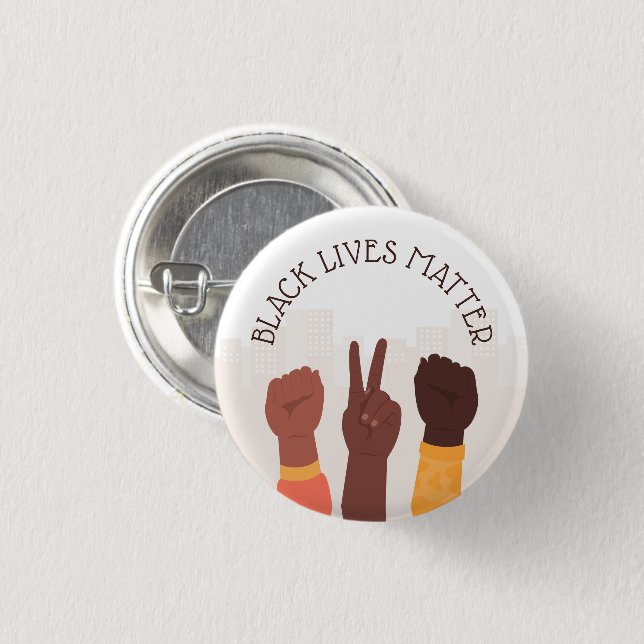 Black Lives Matter - Custom Text 1 Inch Round Button (Front & Back)