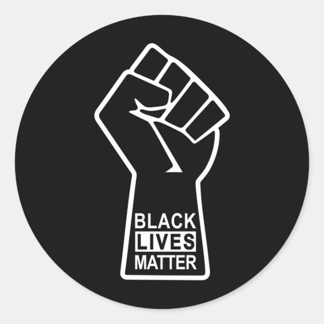 Black lives matter, fist fighting, BLM Classic Round Sticker (Front)