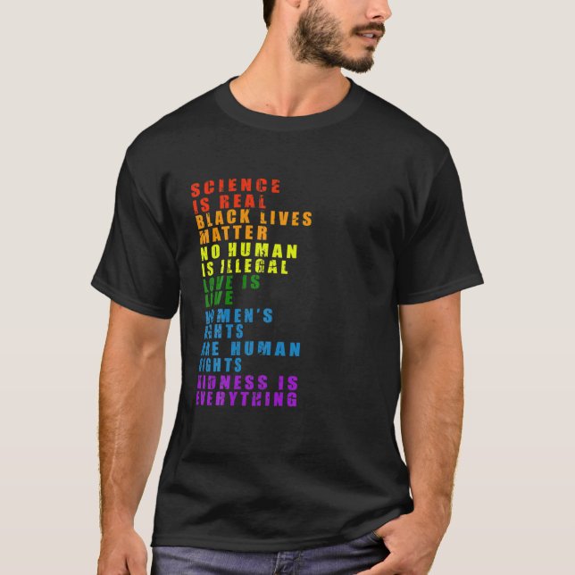 Black Lives Matter Human Rights BLM T-Shirt (Front)