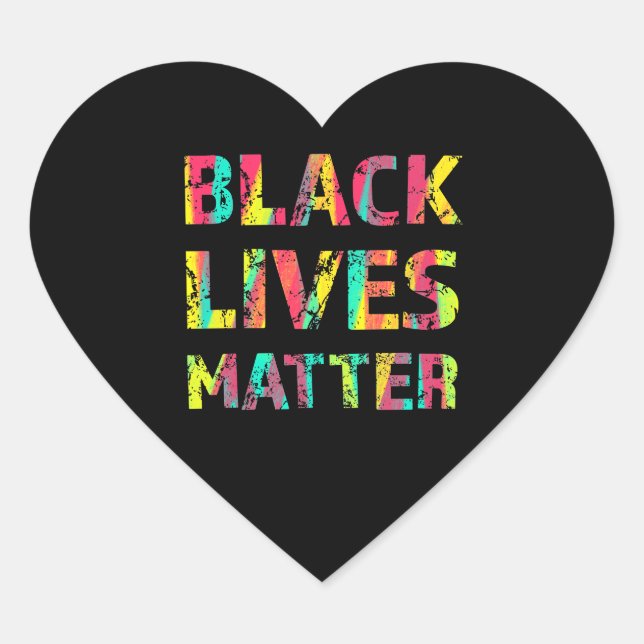 Black Lives Matter Painting 01 Rise Up Reminder Heart Sticker (Front)